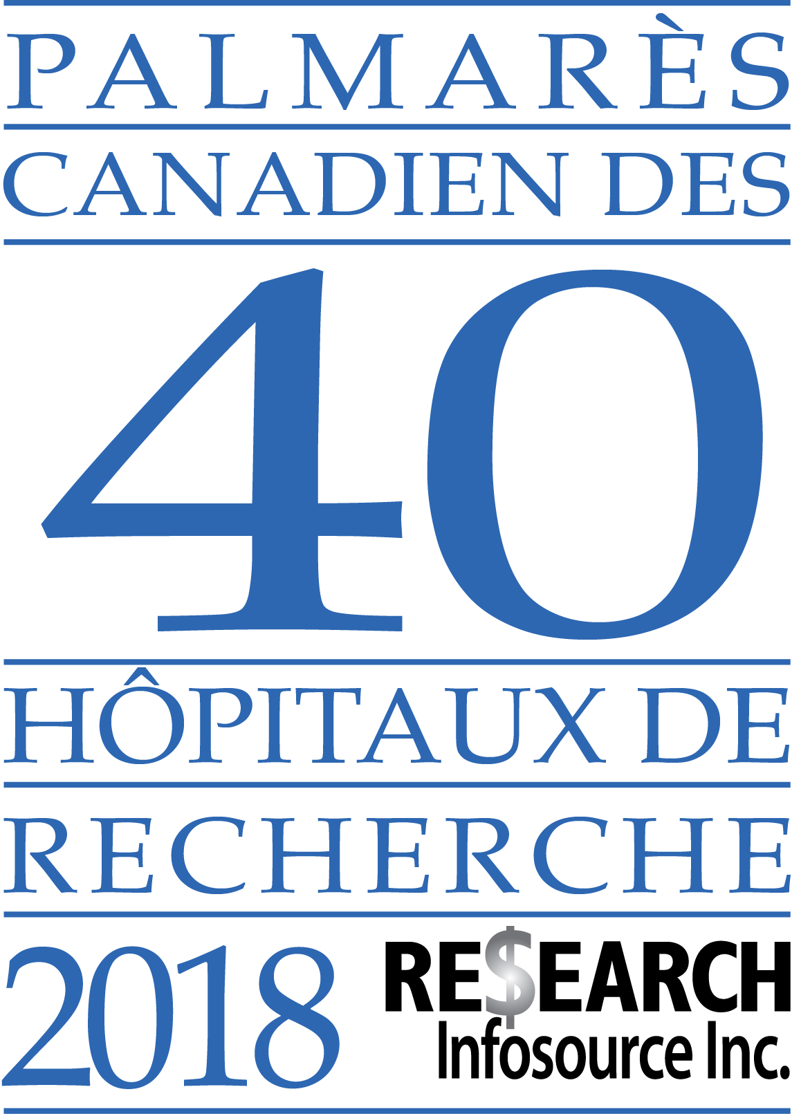 Canadian top 40 research hospital list 2018